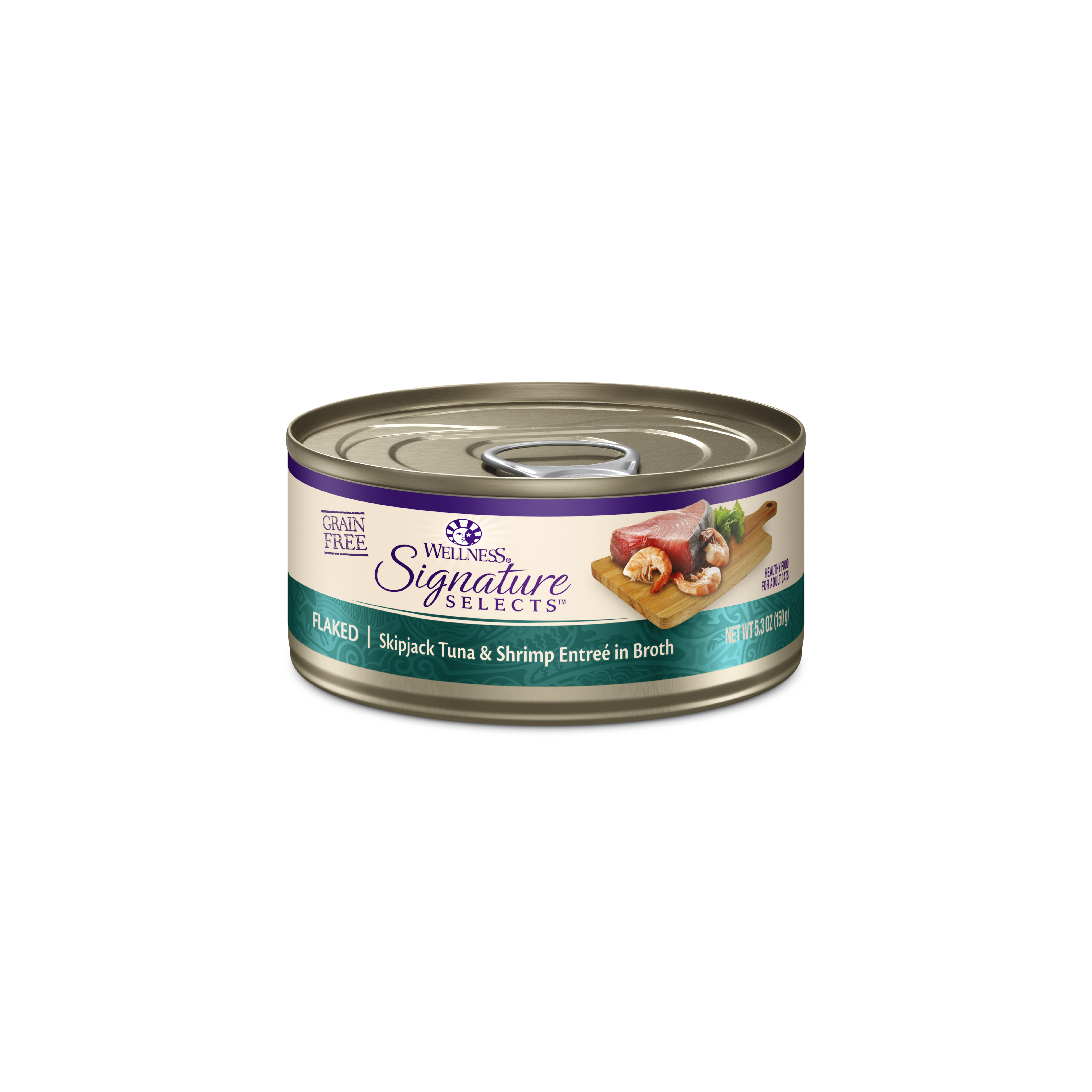 [BIG CAN 5.3 oz] Wellness CORE Signature Selects Flaked Skipjack Tuna & Shrimp Entrée Wet Cat Food